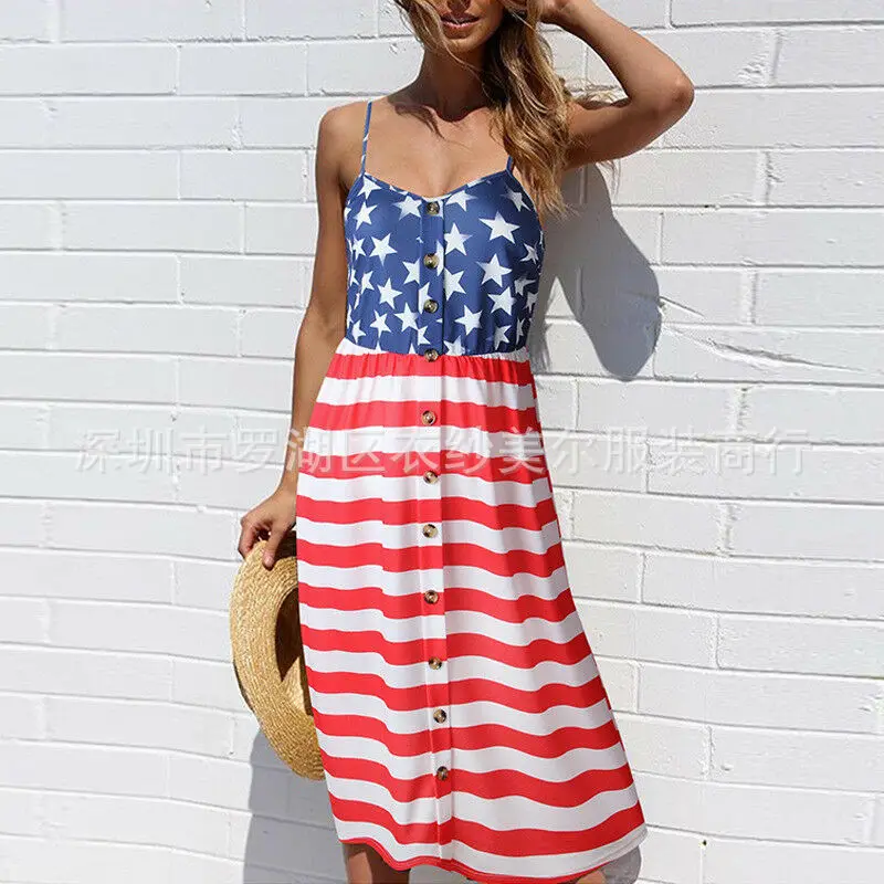 Amazon EBay Hot Selling 2019 Spring And Summer New Style Independence Day Printing Slip Dress Women's
Amazon EBay Hot Selling 2019 Spring And Summer New Style Independence Day Printing Slip Dress Women's