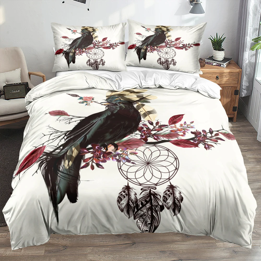 

3D Custom Design White Bedding Sets Duvet Cover Bed Linens Pillow Cottoms Set King Queen Full Twin Size Bohemian Home Textile