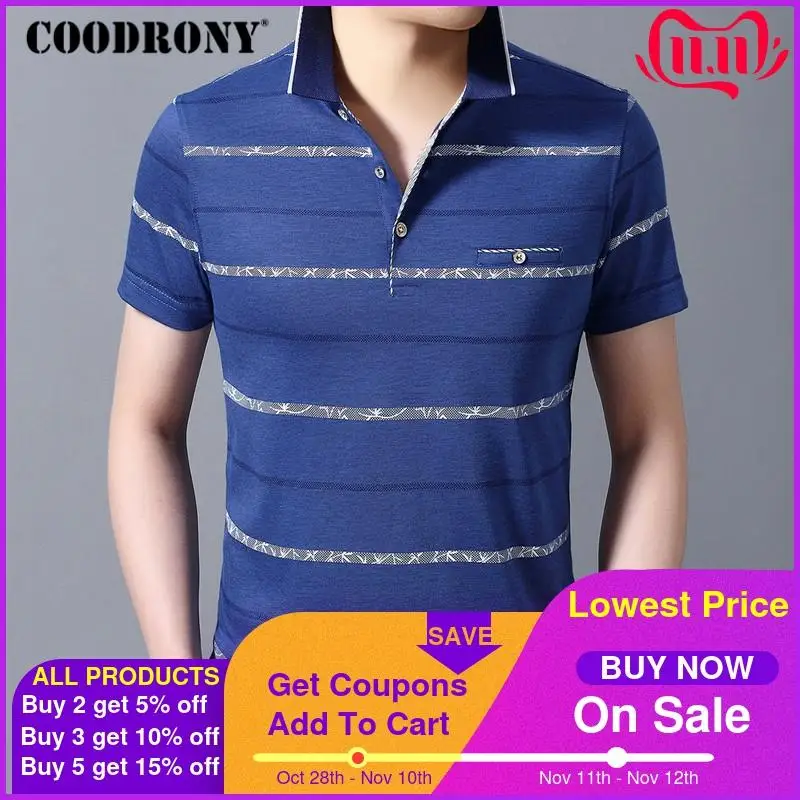 COODRONY Spring Summer Short Sleeve T Shirt Men Striped Tee With Real Pocket Business Casual Turn-down Collar T-Shirt Men C5054S
COODRONY Spring Summer Short Sleeve T Shirt Men Striped Tee With Real Pocket Business Casual Turn-down Collar T-Shirt Men C5054S
