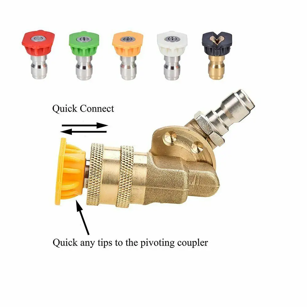 High Pressure 4,500 PSI Washer Pivot Coupler Quick Connector 1/4" Rod Spray Wand 90° Range + 5 Nozzle Tip Heads For Car Washing
High Pressure 4,500 PSI Washer Pivot Coupler Quick Connector 1/4" Rod Spray Wand 90° Range + 5 Nozzle Tip Heads For Car Washing