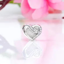 

DoDoFly S925 sterling silver heart-shaped beads Fit Original Bracelet Necklace DIY Jewelry