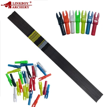 12pcs Archery Carbon Arrows Shaft Spine 800 30'' ID4.2mm Arrow Plastic Nock DIY Accessorice for Recurve Bow Shooting
12pcs Archery Carbon Arrows Shaft Spine 800 30'' ID4.2mm Arrow Plastic Nock DIY Accessorice for Recurve Bow Shooting