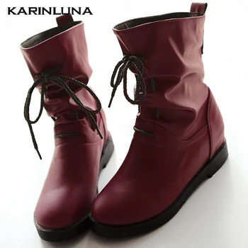 Karinluna 2020 Short Plush Warm Ankle Boots Fashion Slip-On Pleated Cross-tied Square Heels Increased Internal women shoes
Karinluna 2020 Short Plush Warm Ankle Boots Fashion Slip-On Pleated Cross-tied Square Heels Increased Internal women shoes