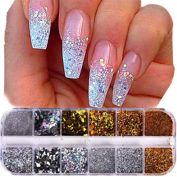 12 Grids Nail Art Glitter Powder Laser Mixed Hexagon Round Sequins 3D DIY Glitter Flakes Manicure Nail Art Polish Sequins Dust
12 Grids Nail Art Glitter Powder Laser Mixed Hexagon Round Sequins 3D DIY Glitter Flakes Manicure Nail Art Polish Sequins Dust
