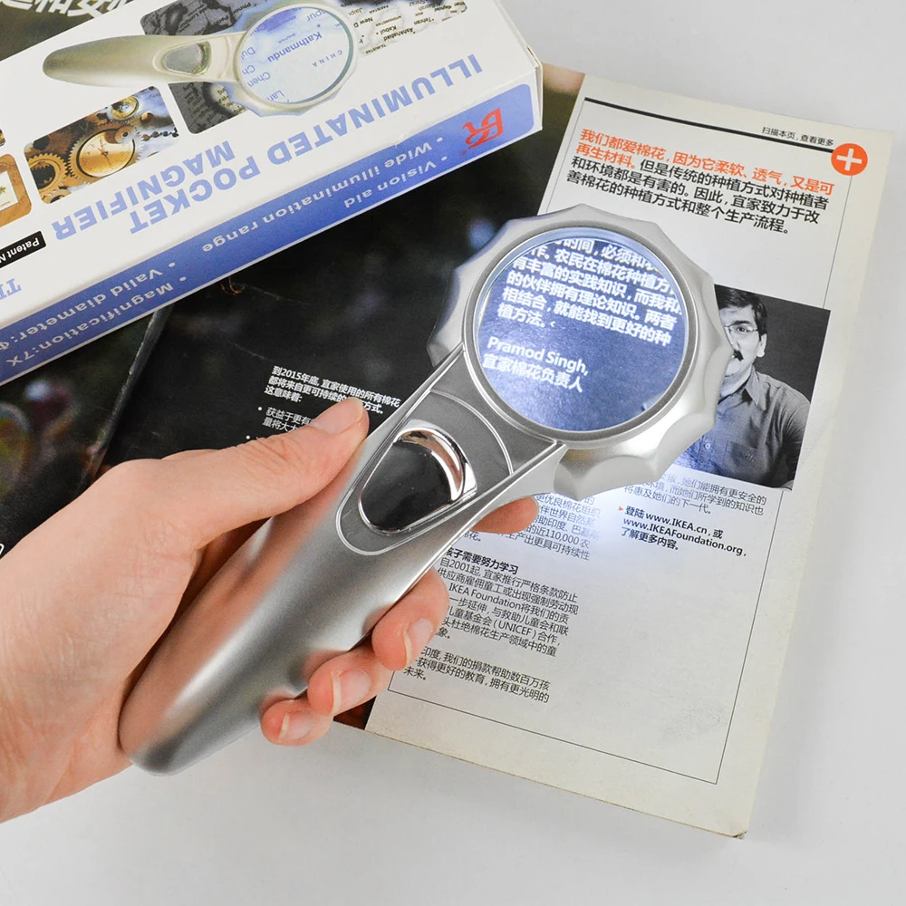 7X Jewelers Diamond Magnifying Loupe Mirror Glass With 6 LED Light Old Man Reading Magnifier Lens
7X Jewelers Diamond Magnifying Loupe Mirror Glass With 6 LED Light Old Man Reading Magnifier Lens