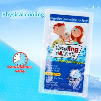 10pcs Small Health Care Gel Sheet Fever Relief Cooling Patch Anti Hot Soft Physical Summer Headache Baby Adults Self Adhesive