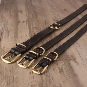 New Brown Authentic CowHide Dog Collar Real Hard Genuine Leather Collar Neck Buckle For Small Medium Large Dogs Boxer Bulldog SL
New Brown Authentic CowHide Dog Collar Real Hard Genuine Leather Collar Neck Buckle For Small Medium Large Dogs Boxer Bulldog SL