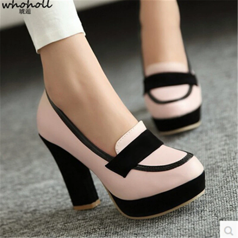 Spring European and American high with thick soles waterproof thick with hit color OL ladies' shoes shallow mouth big yards
Spring European and American high with thick soles waterproof thick with hit color OL ladies' shoes shallow mouth big yards