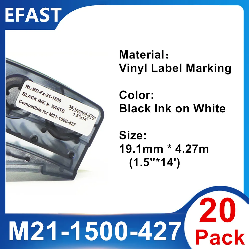 20Pack M21 1500 427 Label TAPE Vinyl Ribbon Maker Black on Yellow on White For Labeller Printer TAG Labels cartridge 1.5" *14'
20Pack M21 1500 427 Label TAPE Vinyl Ribbon Maker Black on Yellow on White For Labeller Printer TAG Labels cartridge 1.5" *14'