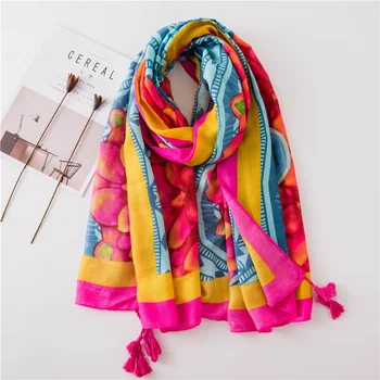 2020 lady Cotton and Linen Scarf new colour Print silk Scarves ethnic style seaside Shawls popular summer Sunscreen Beach towel
2020 lady Cotton and Linen Scarf new colour Print silk Scarves ethnic style seaside Shawls popular summer Sunscreen Beach towel