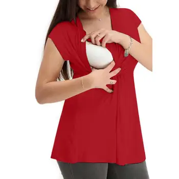 Maternity Nursing Top Women Summer Breastfeeding Short Sleeve V -Neck T Shirt for Feeding Pregnancy Clothes Short Sleeve
Maternity Nursing Top Women Summer Breastfeeding Short Sleeve V -Neck T Shirt for Feeding Pregnancy Clothes Short Sleeve