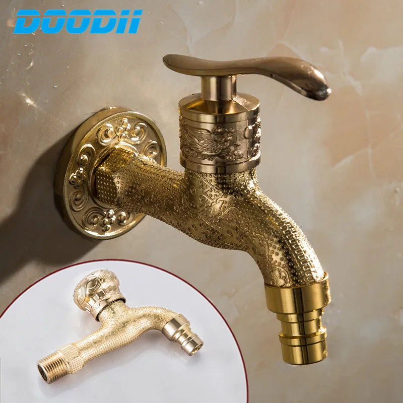 

Antique Bronze Bibcock Garden Wall Mounted Decorative Tap Home Use Small Single Hole Outdoor Water Faucet Watering Hose Adapter