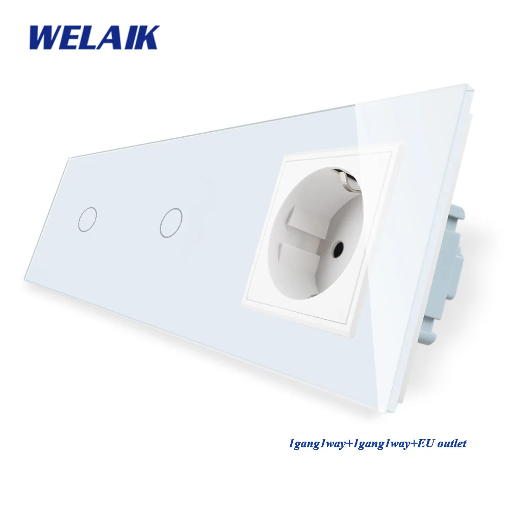 WELAIK1 Brand EU 3Frame 2*1Gang1Way+EU Socket Crystal Glass Panel Wall Touch Switch European LED Light Switch AC250V A3911118ECW
WELAIK1 Brand EU 3Frame 2*1Gang1Way+EU Socket Crystal Glass Panel Wall Touch Switch European LED Light Switch AC250V A3911118ECW