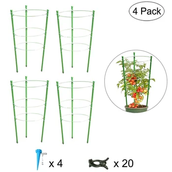 4 Pack Garden Plant Support Tomato Cage Trellis For Climbing Plants Trellis Kits With 4 Self Watering Spikes And 20 Plant Clips
4 Pack Garden Plant Support Tomato Cage Trellis For Climbing Plants Trellis Kits With 4 Self Watering Spikes And 20 Plant Clips