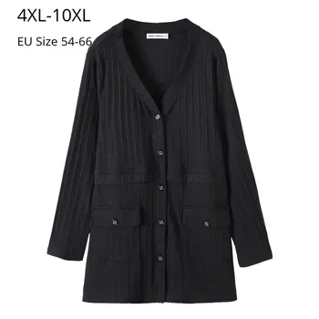 Plus Size 10XL 8XL 6XL 4XL Women Long Sleeve Spring Cardigan V Neck Black Oversized Sweater Femme Slim Cardigan For Mujer
Plus Size 10XL 8XL 6XL 4XL Women Long Sleeve Spring Cardigan V Neck Black Oversized Sweater Femme Slim Cardigan For Mujer