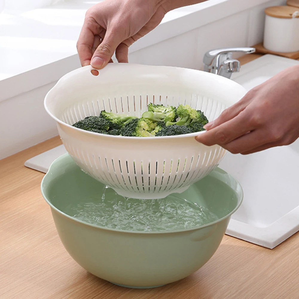 Mutil-Color High Quality Double Drain Basket Bowl Washing Kitchen Useful Strainer For Vegetables Fruit Rice
Mutil-Color High Quality Double Drain Basket Bowl Washing Kitchen Useful Strainer For Vegetables Fruit Rice
