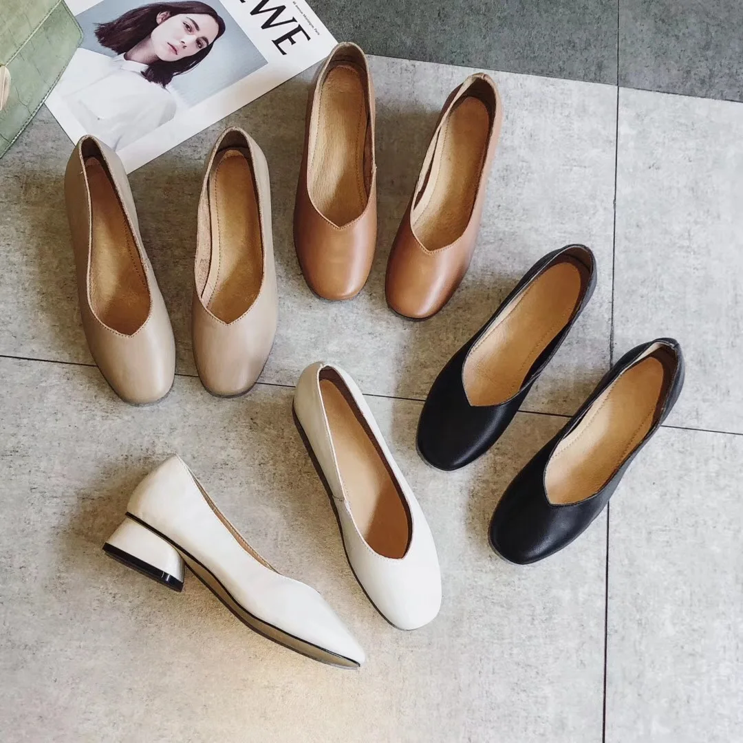 Korean-style 2019 Autumn New Style Genuine Leather Shallow Mouth Single Shoes Versatile Semi-high Heeled Grandma Shoes Chunky-He
Korean-style 2019 Autumn New Style Genuine Leather Shallow Mouth Single Shoes Versatile Semi-high Heeled Grandma Shoes Chunky-He