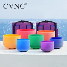 CVNC 7-14 Inch Colored Frosted Quartz Crystal Singing Bowl Set of 7pcs Chakra for Vibration Harmony with 2pcs Carrying Cases
CVNC 7-14 Inch Colored Frosted Quartz Crystal Singing Bowl Set of 7pcs Chakra for Vibration Harmony with 2pcs Carrying Cases