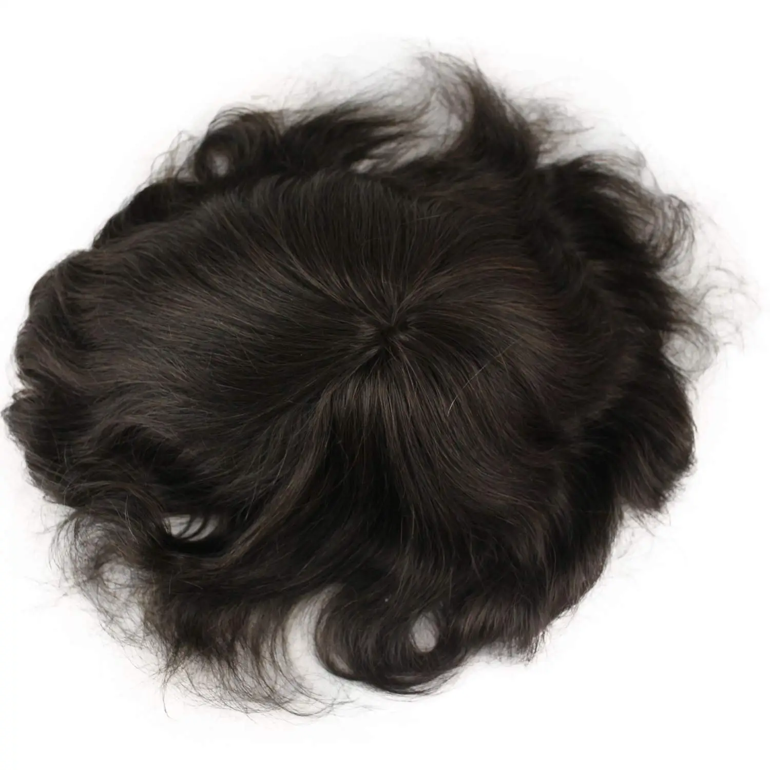 Replacement for Men Thin Skin Toupee Mono Lace Top Men's Hair Pieces Replacement System #3 Dark Brown Color Human Hair Toupee