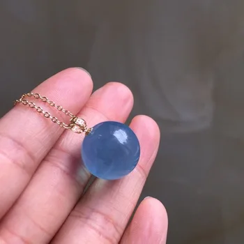Aquamarine Single Bead Clavicle Chain Specification 18.5mm Total Weight 10.8g Exquisite Azure Blue Clasp 18K Gold Inlay 
Aquamarine Single Bead Clavicle Chain Specification 18.5mm Total Weight 10.8g Exquisite Azure Blue Clasp 18K Gold Inlay