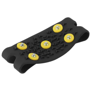 

1pair Delicate Snow Ice Climbing Anti Slip Spikes Grips Crampon Cleats 5-Stud Shoes Cover fasten overshoes to your shoes