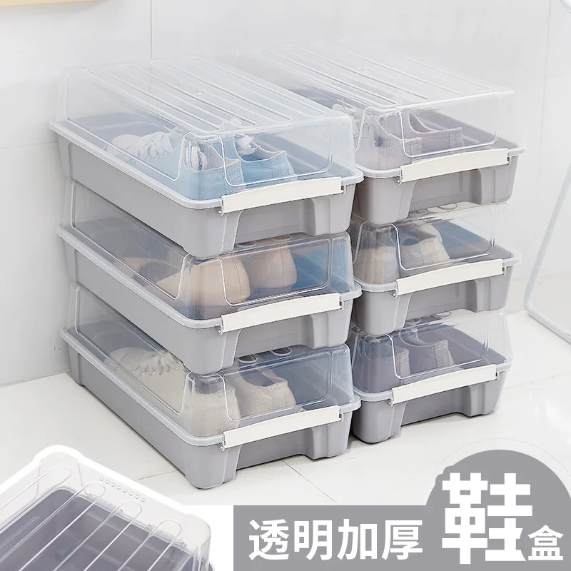 Flip Thick Shoe Box MEN'S SHOES WOMEN'S Boots Storage Box Transparent Visual Plastic Shoe Box
Flip Thick Shoe Box MEN'S SHOES WOMEN'S Boots Storage Box Transparent Visual Plastic Shoe Box