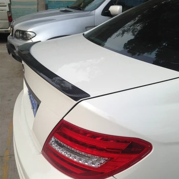Use For Benz C Class Coupe W204 Spoiler 2008-2014 Year Glossy Real Carbon Fiber Rear Wing AMG Style Sport Accessories Body Kit