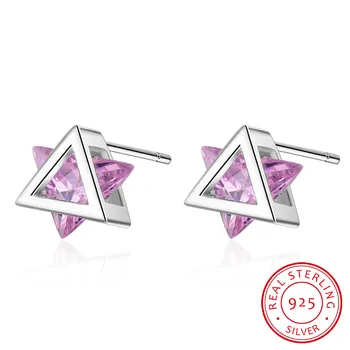 Drop Shipping 925 Sterling Silver Triangle Pink/White CZ Crystal Stud Earrings for Women Silver Fine Jewelry Gift
Drop Shipping 925 Sterling Silver Triangle Pink/White CZ Crystal Stud Earrings for Women Silver Fine Jewelry Gift