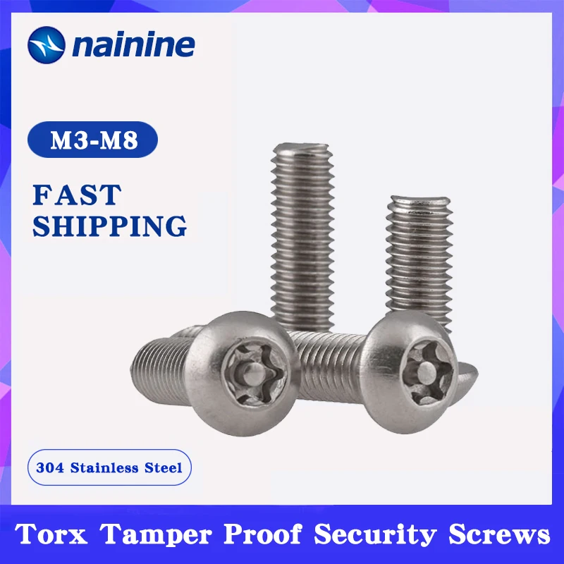 M5/M6 304Stainless Steel Torx Security Button Head Machine Screw