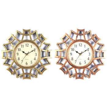 2 Pcs Abstract Wall Clock Nordic Vintage Numeral Geometric Wall Clock Quartz Wall Decorative, Copper Color & Golden
2 Pcs Abstract Wall Clock Nordic Vintage Numeral Geometric Wall Clock Quartz Wall Decorative, Copper Color & Golden