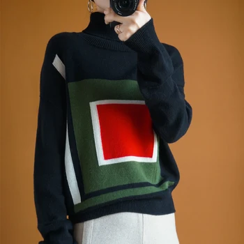 High-end brand FRSEUCAG turtleneck 100% wool sweater women's spring and autumn long-sleeved knitted pullover loose cashmere swe
High-end brand FRSEUCAG turtleneck 100% wool sweater women's spring and autumn long-sleeved knitted pullover loose cashmere swe