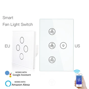 WiFi Smart Ceiling Fan Light Lamp Wall Switch Smart Life/Tuya APP Remote Various Speed Control Works with Alexa Echo Google Home
WiFi Smart Ceiling Fan Light Lamp Wall Switch Smart Life/Tuya APP Remote Various Speed Control Works with Alexa Echo Google Home