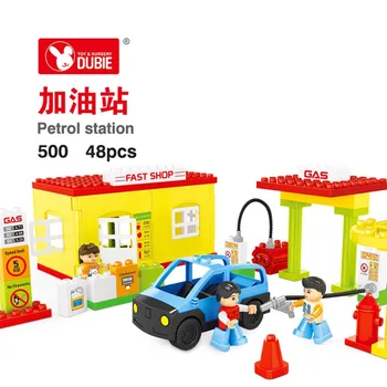 Artificial intelligence only cube children's puzzle large particle building block doll toy car gas station scene modeling
Artificial intelligence only cube children's puzzle large particle building block doll toy car gas station scene modeling