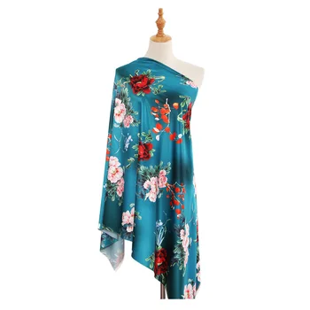 New Style Dull Stretch Satin Floral Printed Fabric For Middle Aged Short Sleeve Dress 
New Style Dull Stretch Satin Floral Printed Fabric For Middle Aged Short Sleeve Dress