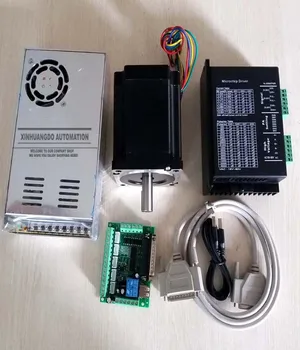 Nema34 stepper motor 86 motor 5.0A 1230oz-in 1.8 deg Stepper Motor 116mm + Driver 6A 80VDC 256 Microstep & Interface Board
Nema34 stepper motor 86 motor 5.0A 1230oz-in 1.8 deg Stepper Motor 116mm + Driver 6A 80VDC 256 Microstep & Interface Board