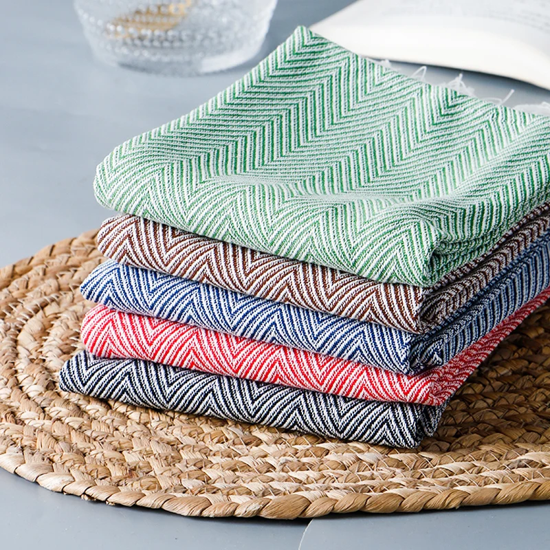 Фото Tea towel 2pcs/set wavy and diamond pattern cotton tassel kitchen napkins | Дом и сад