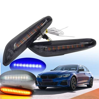 

2pcs Car LED Side Marker Lights Signal Indicator Lamp For BMW 1ER E81 E82 E87 E88 3ER E90 E91 E92 E93 X1 E84 3ER E46 NUR BJ