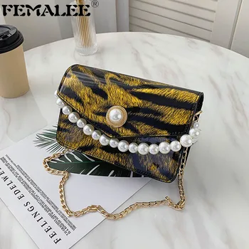 Ins Hot Tiger Stripe Square Handbag Fashion Pearl Chain Tote Bag For Women Korean Style Personality Contrast-Color Crossbody Bag
Ins Hot Tiger Stripe Square Handbag Fashion Pearl Chain Tote Bag For Women Korean Style Personality Contrast-Color Crossbody Bag