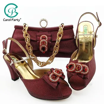 Wine Color Fashion Italian Design Shoes And Bag Set Top Selling African Woman High Heels Party Shoes And Matching Bag Set 
Wine Color Fashion Italian Design Shoes And Bag Set Top Selling African Woman High Heels Party Shoes And Matching Bag Set