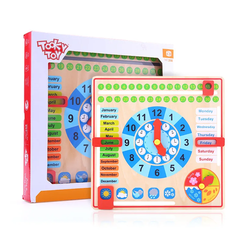 Children Calendar Clock Toy Early Childhood Educational Puzzle Baby Time Cognitive Wood Clock Toy 3-4-6-Year-Old
Children Calendar Clock Toy Early Childhood Educational Puzzle Baby Time Cognitive Wood Clock Toy 3-4-6-Year-Old