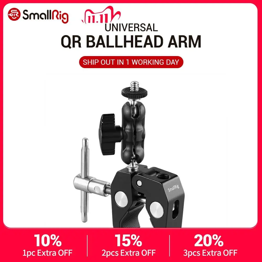 SmallRig Magic Arm Video Handlebar Camera Clamp with Ballhead Arm DSLR Camera Quick Release Clamp for Monitor Viewfinder 2161
SmallRig Magic Arm Video Handlebar Camera Clamp with Ballhead Arm DSLR Camera Quick Release Clamp for Monitor Viewfinder 2161