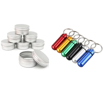 6Pcs Waterproof Aluminum Pill Box Case Colorful & 21Pcs Metal Flat Ars Empty Slip Slide Round Containers
6Pcs Waterproof Aluminum Pill Box Case Colorful & 21Pcs Metal Flat Ars Empty Slip Slide Round Containers