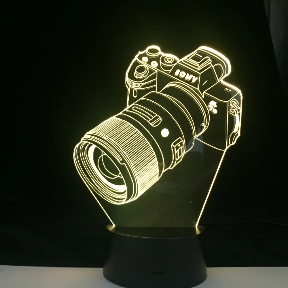 SLR Camera Model 3D Table Lamp Children Bedroom Decoration Control Gift SLR Camera Model 3D Table Lamp Children Bedroom Decoration Control Gift