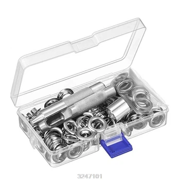 10mm Inner Diameter Grommet Setting Tool Kit 100Set Grommets Eyelets with Box