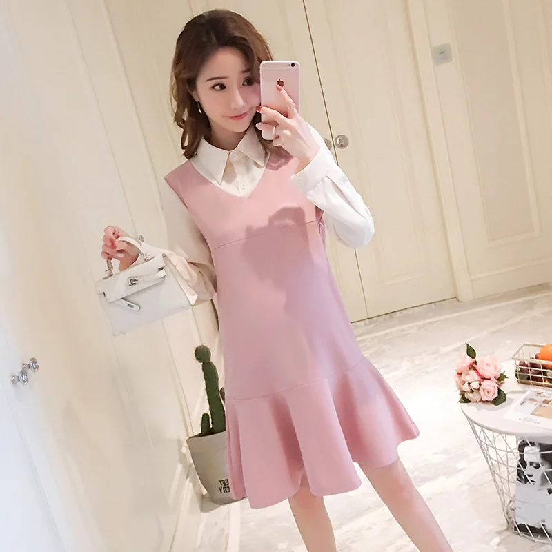 2019 New Style Spring Shirt Collar Mock Two-Piece Nursing Dress Maternity Clothes Mid-length Baoma Nursing Skirt
2019 New Style Spring Shirt Collar Mock Two-Piece Nursing Dress Maternity Clothes Mid-length Baoma Nursing Skirt