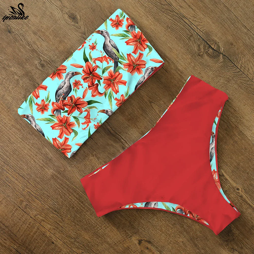 Bikini estampado de cintura alta para mujer, traje de baño de banda cruzado en la espalda, ropa de playa, 2024 Bikini estampado de cintura alta para mujer, traje de baño de banda cruzado en la espalda, ropa de playa, 2024