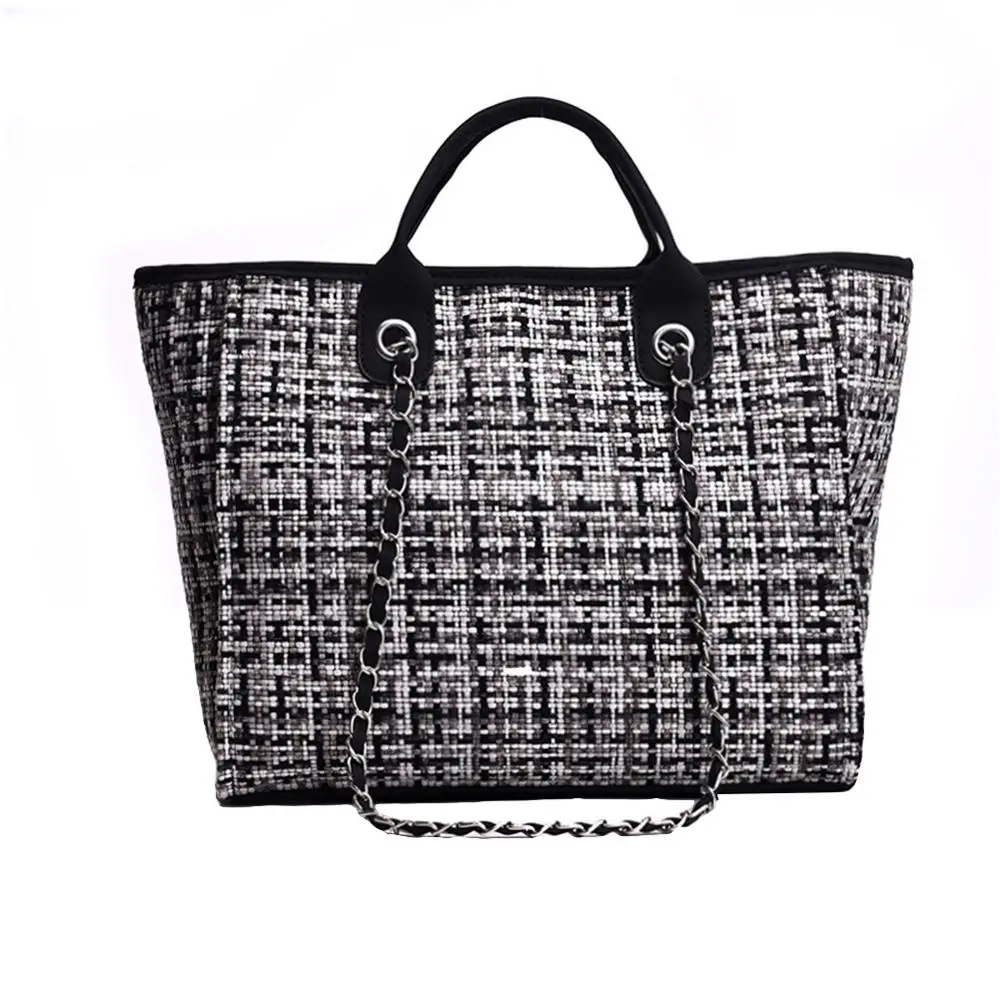 Fashion Women Color Block Large Capacity Zipper Tote Woolen Cloth Shoulder Bag
Fashion Women Color Block Large Capacity Zipper Tote Woolen Cloth Shoulder Bag