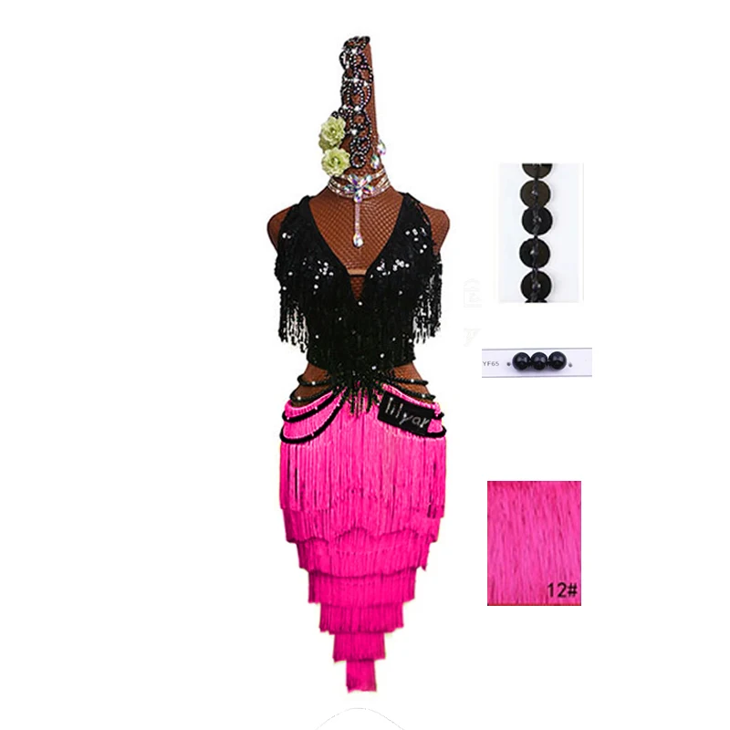 Latin Dance Competition Dress Female Adult Tassel Sequined Backless Custom Dance Skirt Professional Performance Clothing
Latin Dance Competition Dress Female Adult Tassel Sequined Backless Custom Dance Skirt Professional Performance Clothing