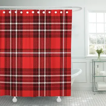 Abstract Plaid Pattern in Burgundy Red and White Checkered Shower Curtain Waterproof Polyester Fabric 60 x 72 Inches Set
Abstract Plaid Pattern in Burgundy Red and White Checkered Shower Curtain Waterproof Polyester Fabric 60 x 72 Inches Set