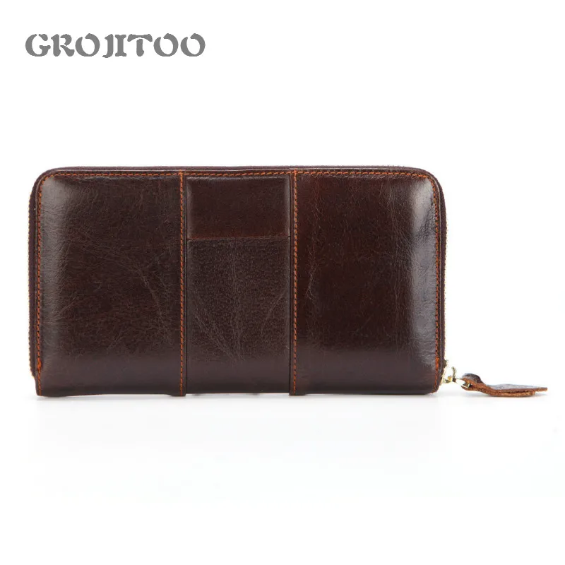 GROJITOO Genuine Leather Wallet Men's Stitching Long Wallet Clutch Bag For Men Oil Wax Cowhide Zipper Bag Top Layer Leather Bag
GROJITOO Genuine Leather Wallet Men's Stitching Long Wallet Clutch Bag For Men Oil Wax Cowhide Zipper Bag Top Layer Leather Bag